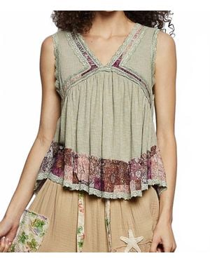 Pol Floral Trim Tank Top - Multicolor