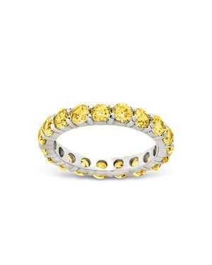 Sterling Forever Sterling Gracie Canary Cz Eternity Ring - Metallic
