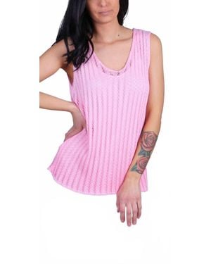 Gigi Moda Positano Mesh Tank Top - Pink