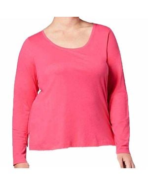 Jenni by Jennifer Moore Fleece Long Sleeve Pajama Top - Pink