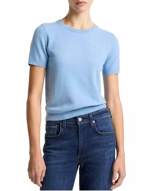 Vince Relaxed Short Sleeve Crew Sweater - Blue