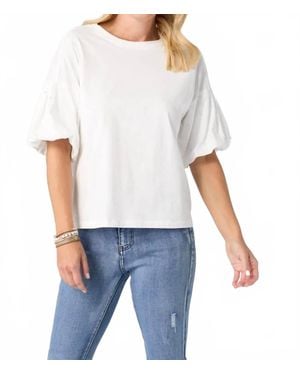 Coco + Carmen Camille Puff Sleeve Top - Blue