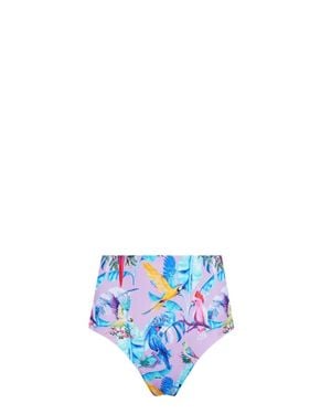 Lia Sahara Reversible Compression High Waist Bikini Bottom - Blue