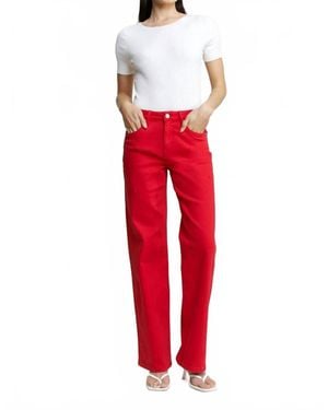 mica denim Roxie Straight Leg Jeans - Red
