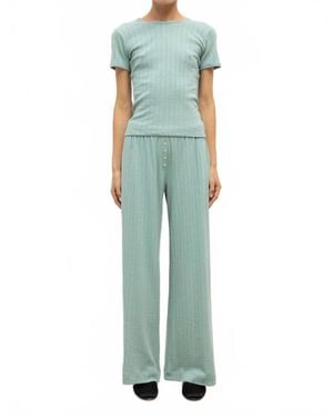 Leset Pointelle Boxer Pants - Green