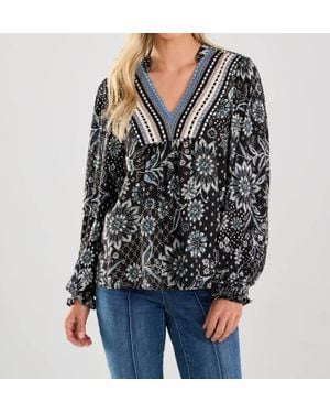 Fdj Spiro Print Knit Top - Black