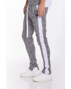 TRUEDAMES Elephant Print Track Pants - White