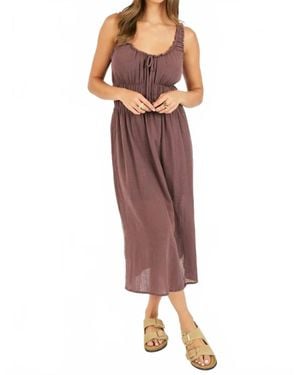Sadie & Sage Gauze Midi Dress - Red