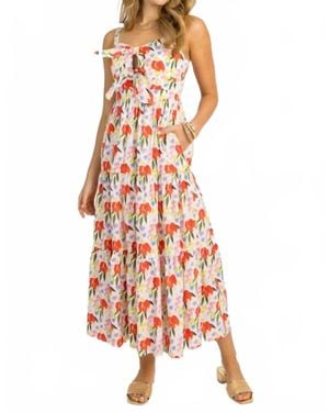 Fate by LFD Floral Tie Front Midi Dress - Pink