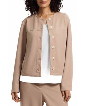 Foxcroft Valerie Crepe Knit Jacket - Brown
