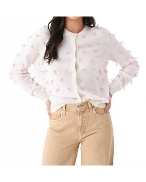 Lingua Franca Quilt Knot Cardigan - White