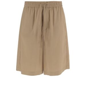 DARKPARK Sand Tone Cotton Blend Shorts - Natural