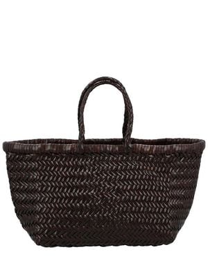 Dragon Diffusion Small Triple Jump Leather Tote - Black