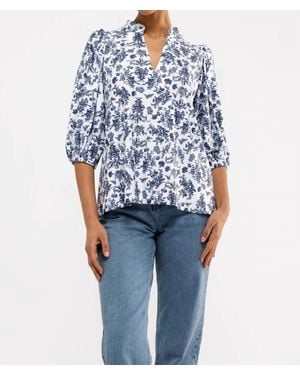 Smith & Quinn Eliza Puff Sleeves Top - Blue