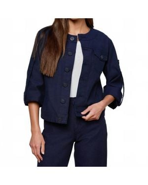 L'Agence Anouk Collarless Jacket - Blue