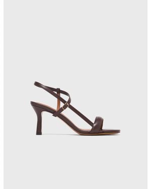 Maje Strappy Leather Sandals - White
