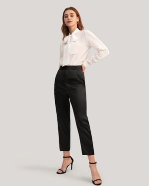 LILYSILK Comfort Fit Silk Cigarette Pants For - White