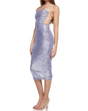 Nookie Lumiere Sequin Strapless Midi Dress - Blue