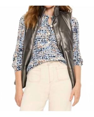 NIC+ZOE Metallic Faux Puffer Vest - Gray