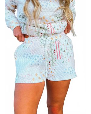 Sunkissed Coconut Christmas Quilted Pull-On Short - Blue