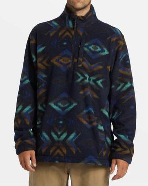 Billabong Boundary Mock Neck Fleece Jacket - Blue