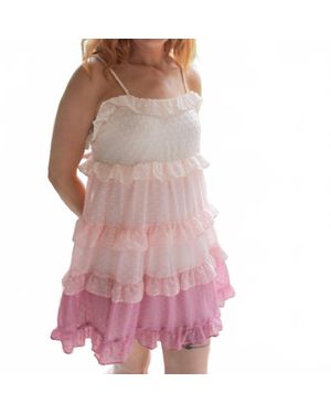 Madelyn Delight Swiss Dot Mini Dress - Pink