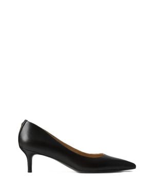 Ralph Lauren Metallic Detail Low Kitten Heel Pumps - Black