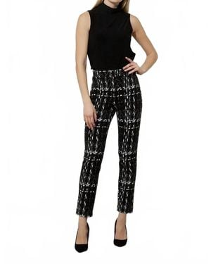 Joseph Ribkoff Brigh Printed Straight Leg Pants - Black