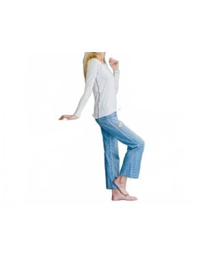 Erin Gray Raglan Long Sleeve Crew Top - Blue