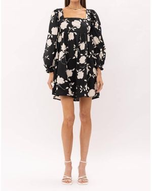 SOFIA The Label Berkley Floral Babydoll Mini Dress - Black