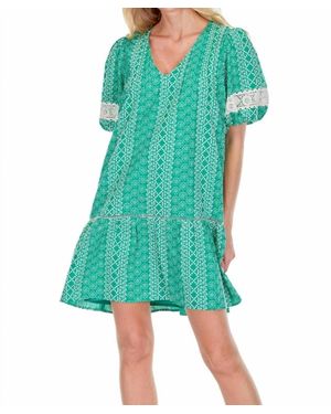 J joy Stripe Eyelet Dress - Green