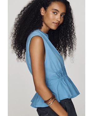 Pilcro 100% Cotton Waisted Muscle Tee - Blue