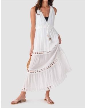 Elan Tiered Maxi Dress - White