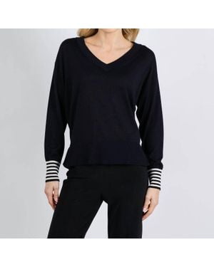 Marella Polo V-Neck Sweater - Black