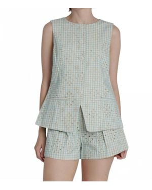 AUREUM Gabby Gingham Vest - Blue
