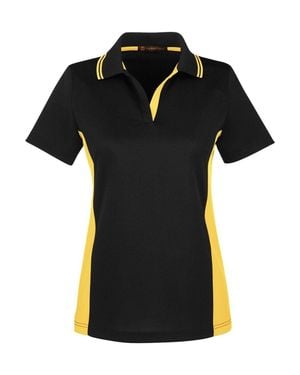 Harriton Flash Snag Protection Plus Il Colorblock Polo - Black
