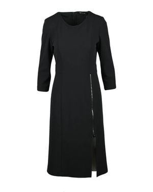 Pennyblack Midi Dress With Three-Quarter Sleeves And Vertical Zipper Detail - Black