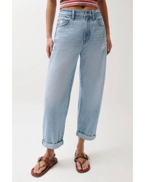 Pistola Donny Rolled Hem Boyfriend Jeans - Blue