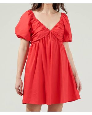 Sugarlips Leandra Poplin Mini Dress - Red