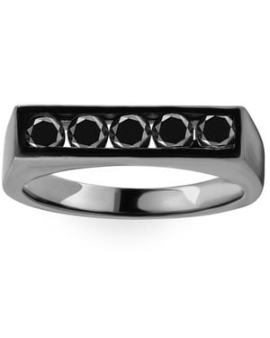 Pompeii3 1Ct Diamond 5-Stone Ring - Black