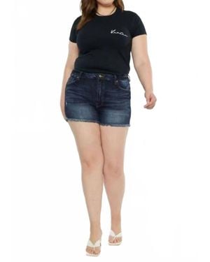 Kancan Sammi High Rise Plus Shorts - Blue