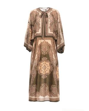 Zimmermann Mahon Tunic Midi Dress With All-Over Paisley Pattern - Natural