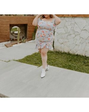 Curve Market Show Me Love Floral Mini Dress - Green