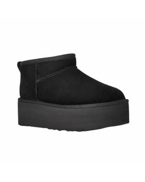 UGG Classic Mini Platform Slide On Winter Boots - Black