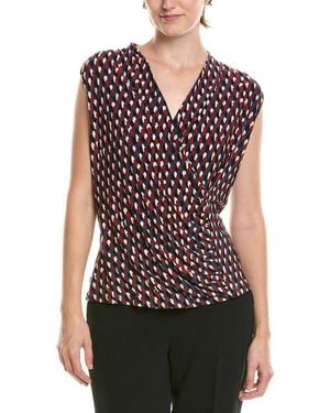 Anne Klein Faux Wrap Top - Red