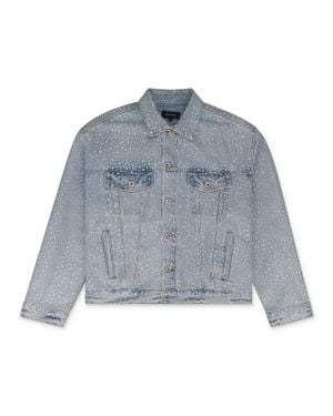 Purple Brand Light Crystal Galore Denim Jacket - Blue
