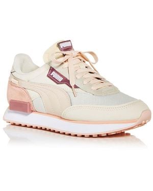 PUMA Future Rider Tones Faux Leather Fitness Athletic And Training Shoes - White