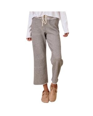 The Great The Wide Leg Cropped Sweatpant - Gray