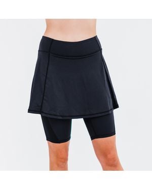 Calypsa Midi Lycra Sport Skirt With Attached 10" Leggings - Blue