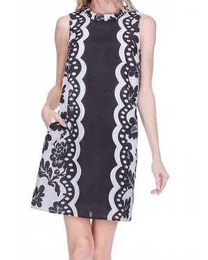 J joy Ruffles Neck Mini Dress - Blue